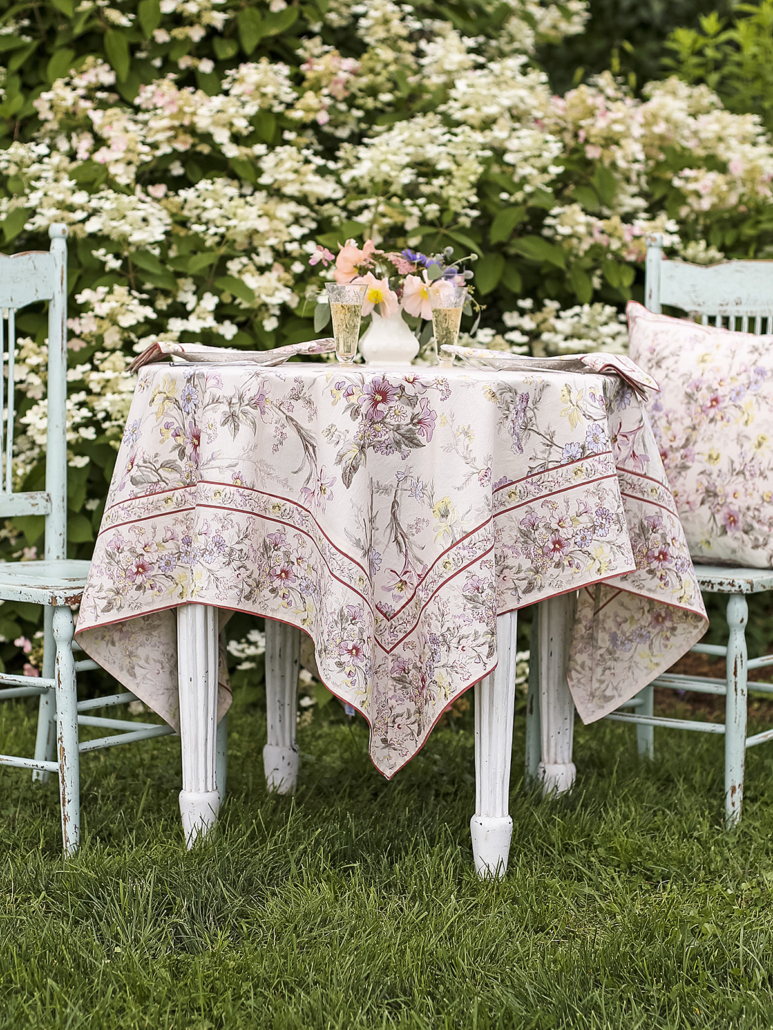 April Cornell Graceful Garden Antique Tablecloth 36x36 - Barb's Kitchen