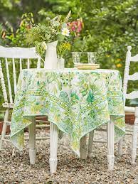 April Cornell Orchid Study Green Tablecloth 54x54 - Barb's Kitchen