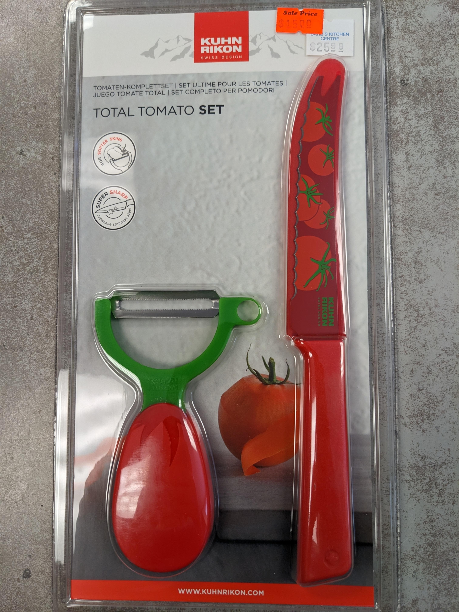 Kuhn Rikon Total Tomato Set Knife & Peeler