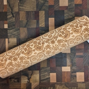 Folkroll Folk Doves Large Embossed Rolling Pin
