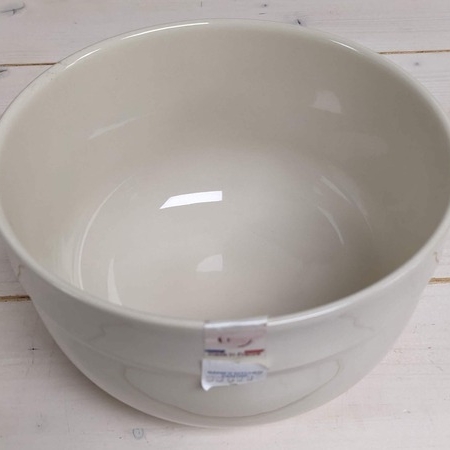 Vintage White Stoneware Mixing Bowl by Alberta -  Canada