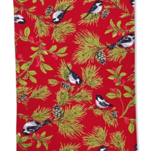 April Cornell Tea Towel Chickadee Red